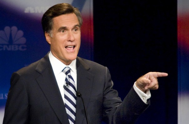 Mitt Romney at Republican Presidential Debate in Detroit on 10/9/07 - Geoff Robins/AFP/Getty Images
