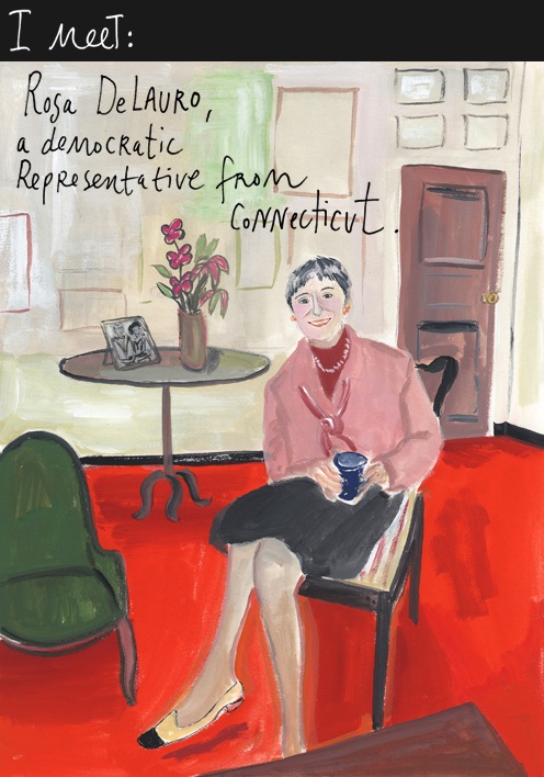 Painting of Rosa DeLauro - 10/20/09 - Maira Kalman/The New York Times