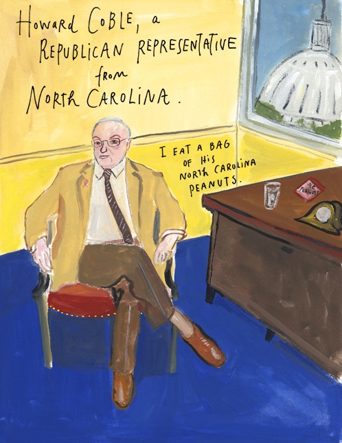 Painting of Howard Coble - 10/22/09 - Maira Kalman/The New York Times
