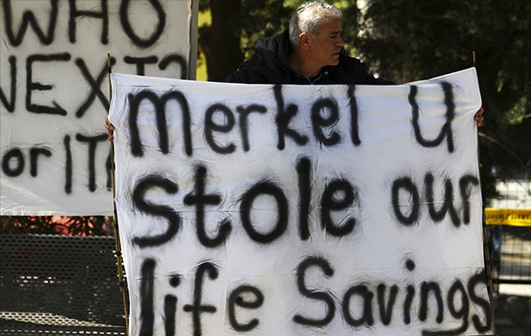 A Cypriot at protests against the EU bailout - Yiannis Kourtoglou/AFP/Getty Images.jpg